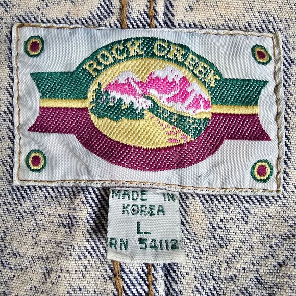 Vintage Rock Creek Fringe Western Style Denim Jacket, Men's Large - Picture 4 of 6